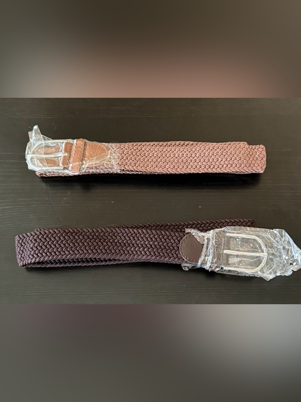 Braided No Holes Classic Stretch Belts Set, 28-33” Waist